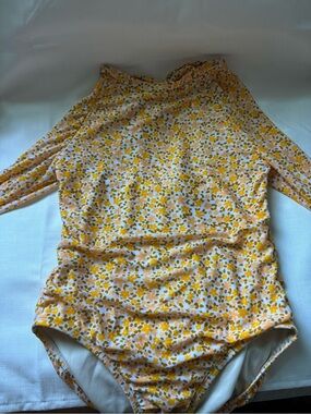 art class Yellow Floral Long Sleeve One-Piece Bodysuit